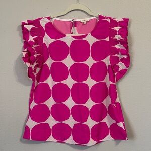 Pink Ruffle Sleeve Top